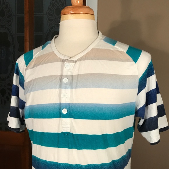 J.C. Rags Striped Short Sleeve Henley Tee - Picture 4 of 8